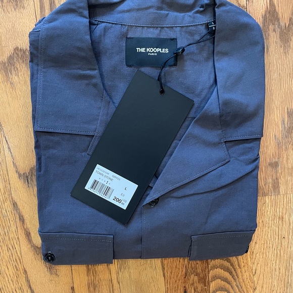 Kooples Grey Short Sleeve Button Up NWT - Picture 3 of 5